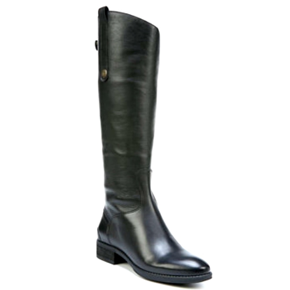 Sam Edelman Penny2 Wide Calf Black Leather Riding Style Boots Size 4.5
